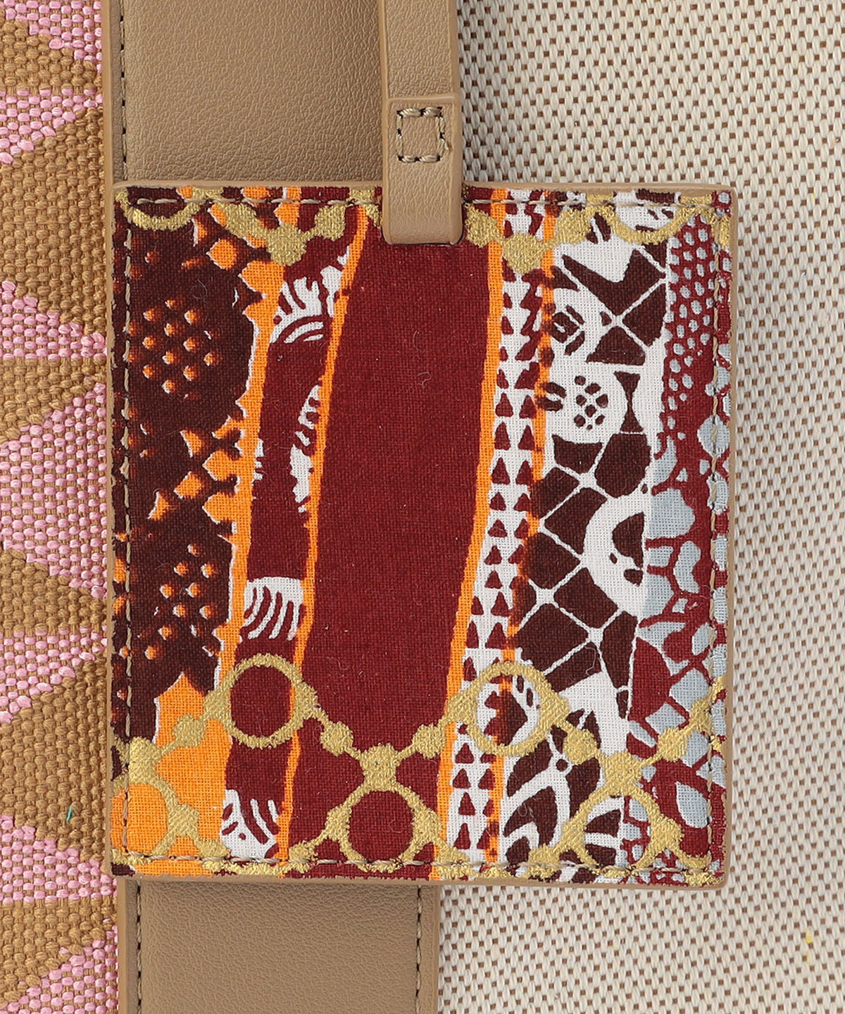 ツートンケンテバッグ BEIGE×PINK（S / M / Lサイズ）