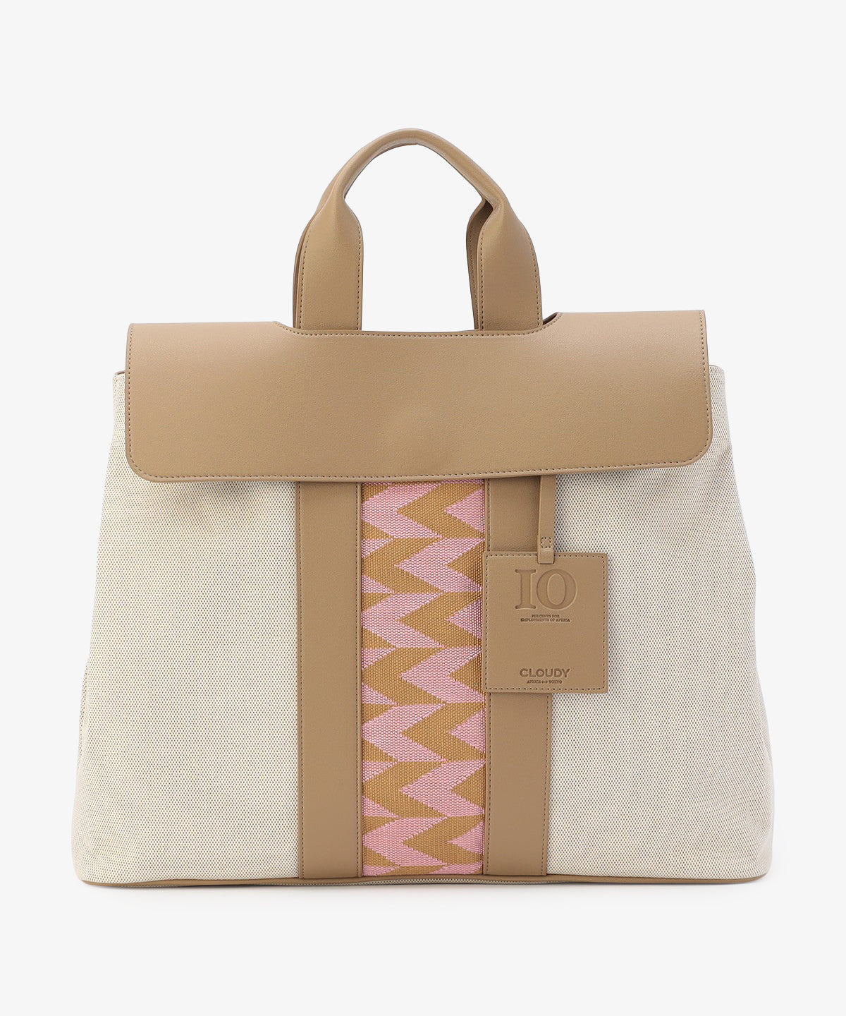 ツートンケンテバッグ BEIGE×PINK（S / M / Lサイズ）