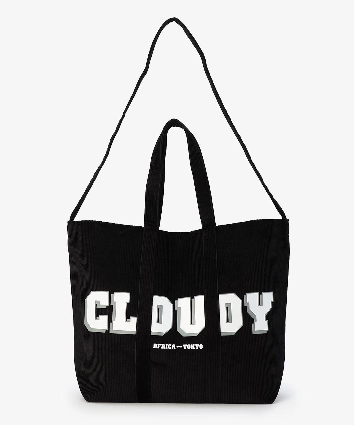 コーデュロイトートバッグ BLACK（S / M / Lサイズ）