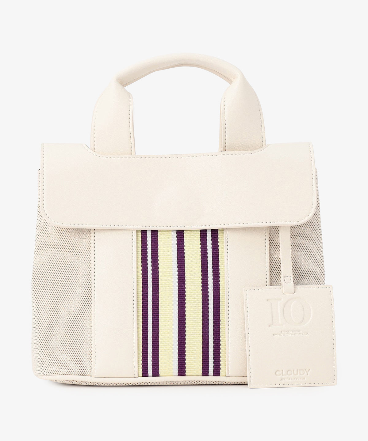 ツートンケンテバッグ WHITE×PURPLE（S / M / Lサイズ）