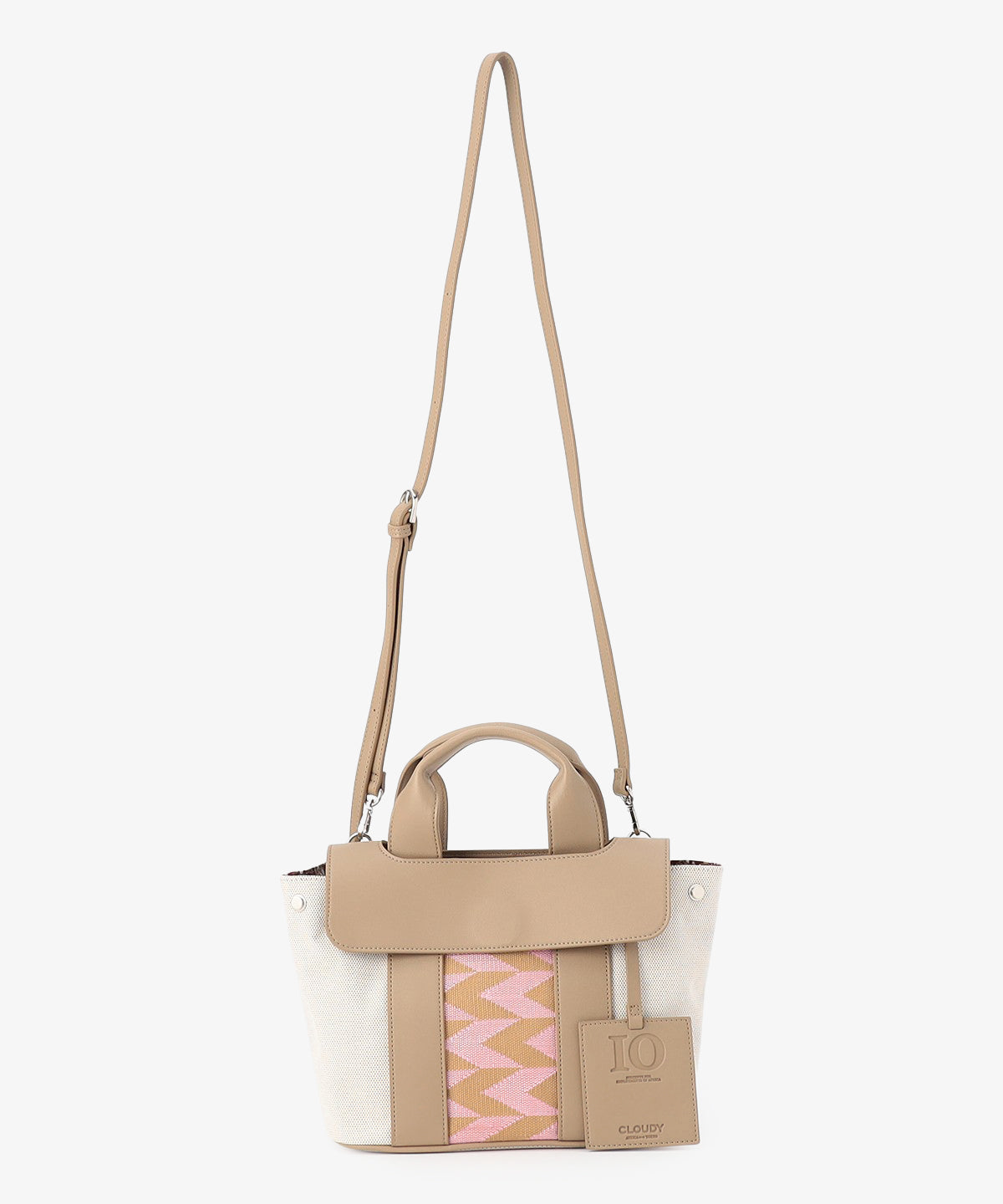 ツートンケンテバッグ BEIGE×PINK（S / M / Lサイズ）