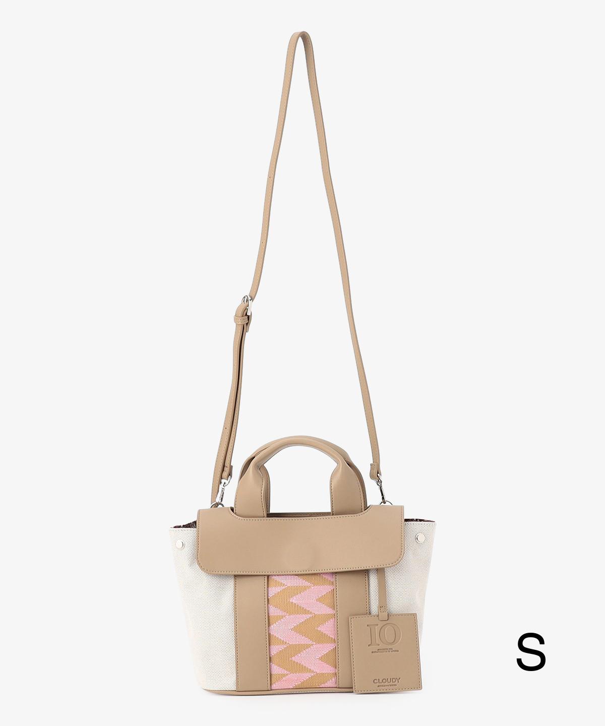 ツートンケンテバッグ BEIGE×PINK（S / M / Lサイズ）