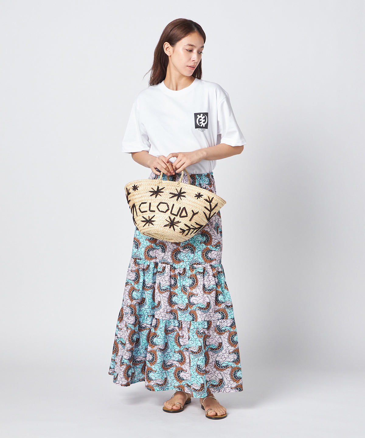 刺繍 Doum Basket BLACK