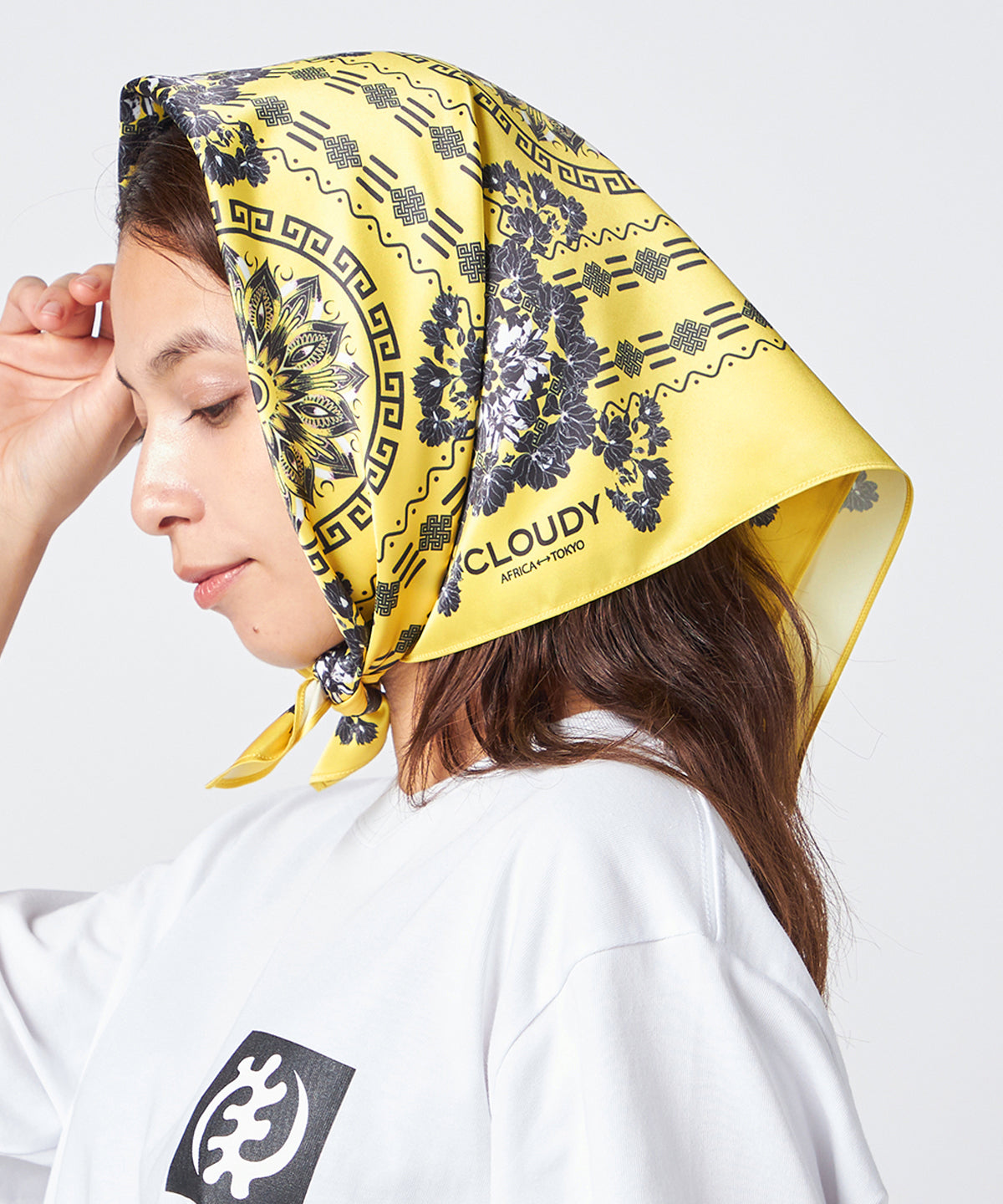 アフリカン柄スカーフ YELLOW