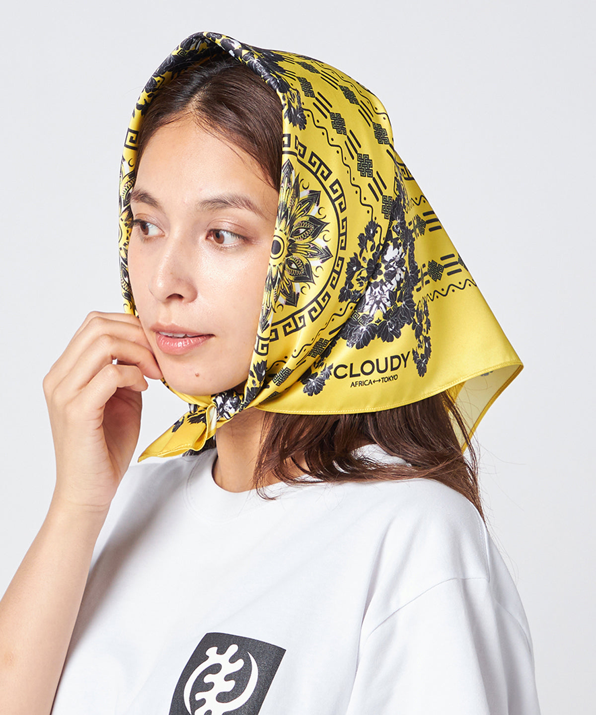 アフリカン柄スカーフ YELLOW