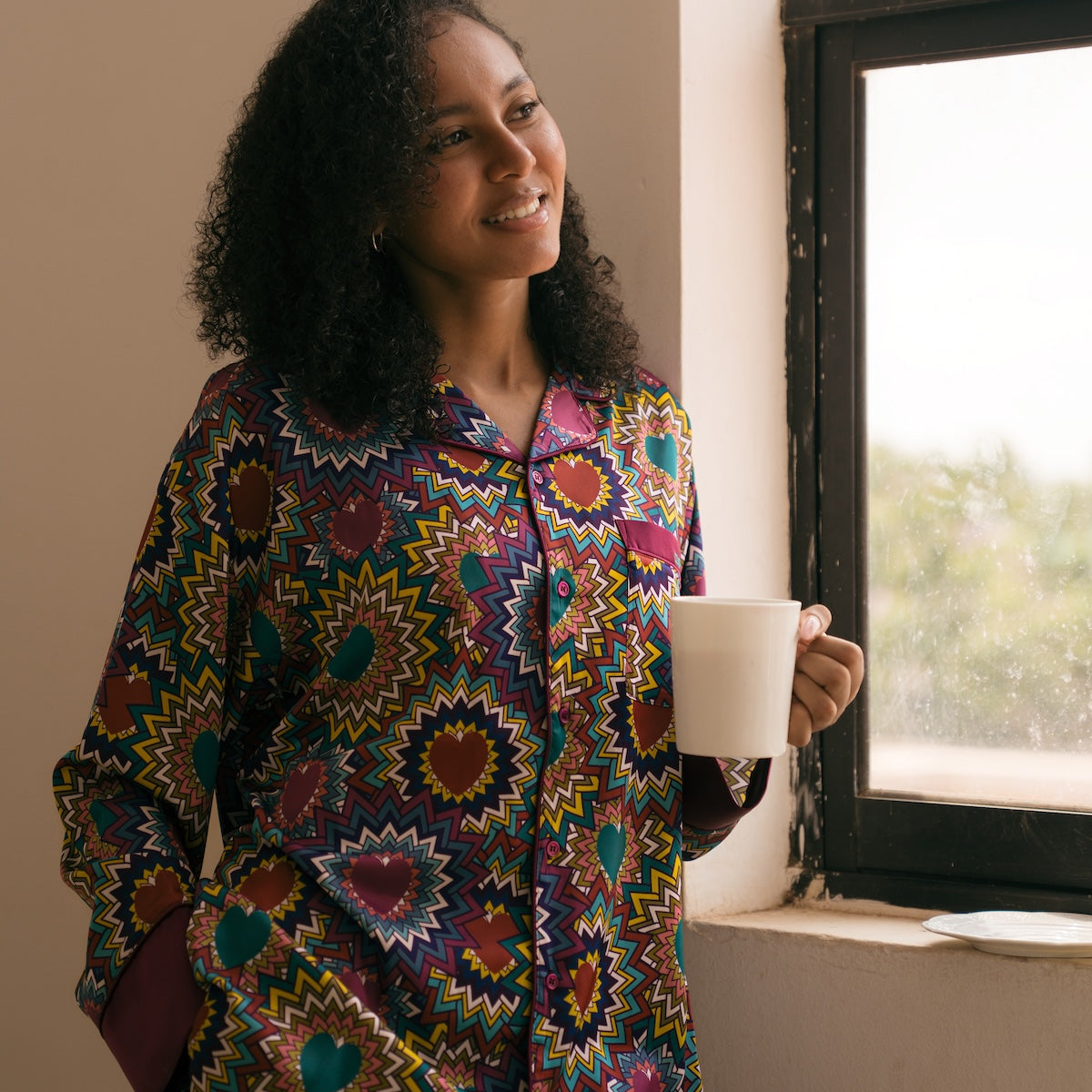 CLOUDY サテンパジャマセット Heartscape