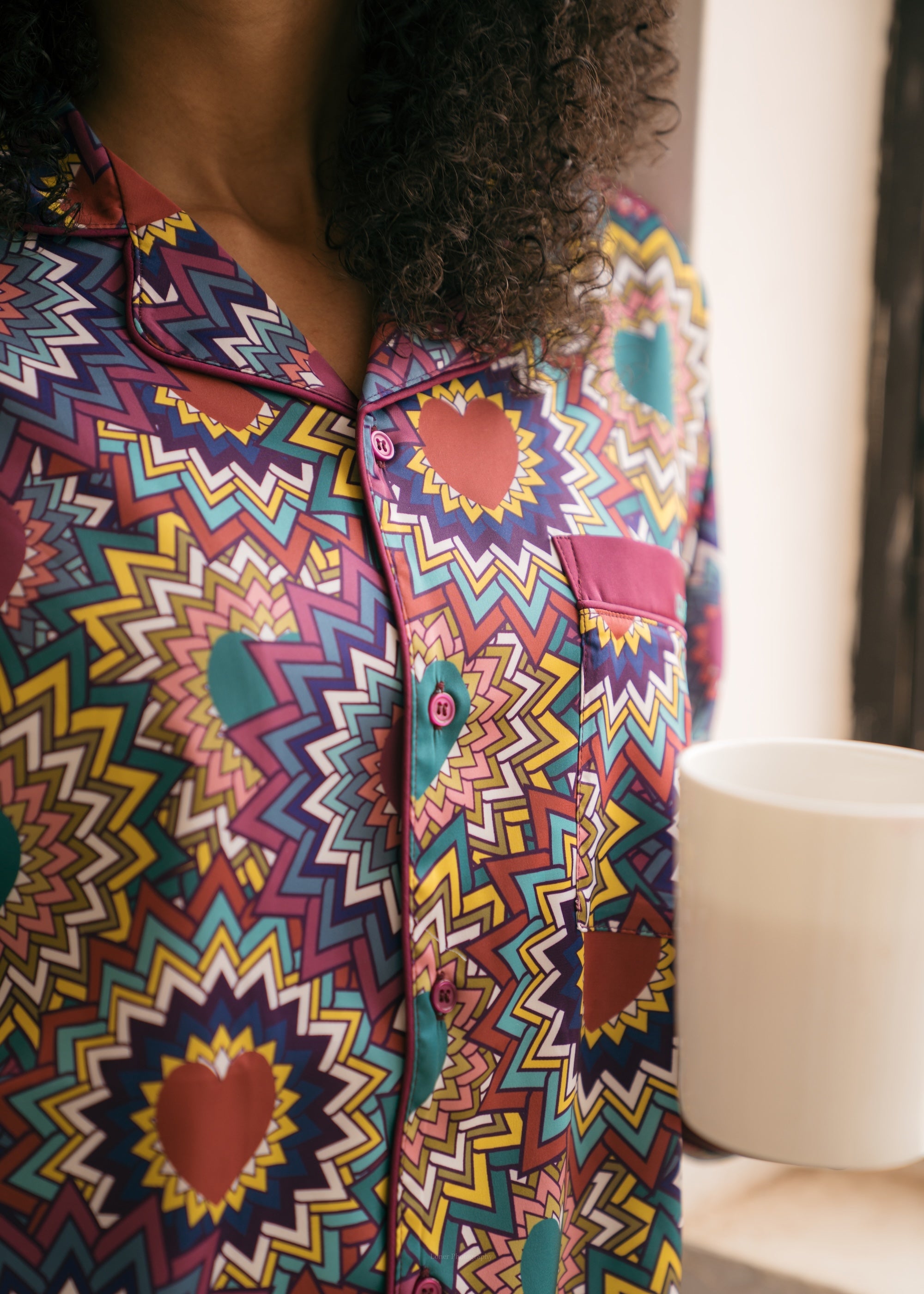 CLOUDY サテンパジャマセット Heartscape