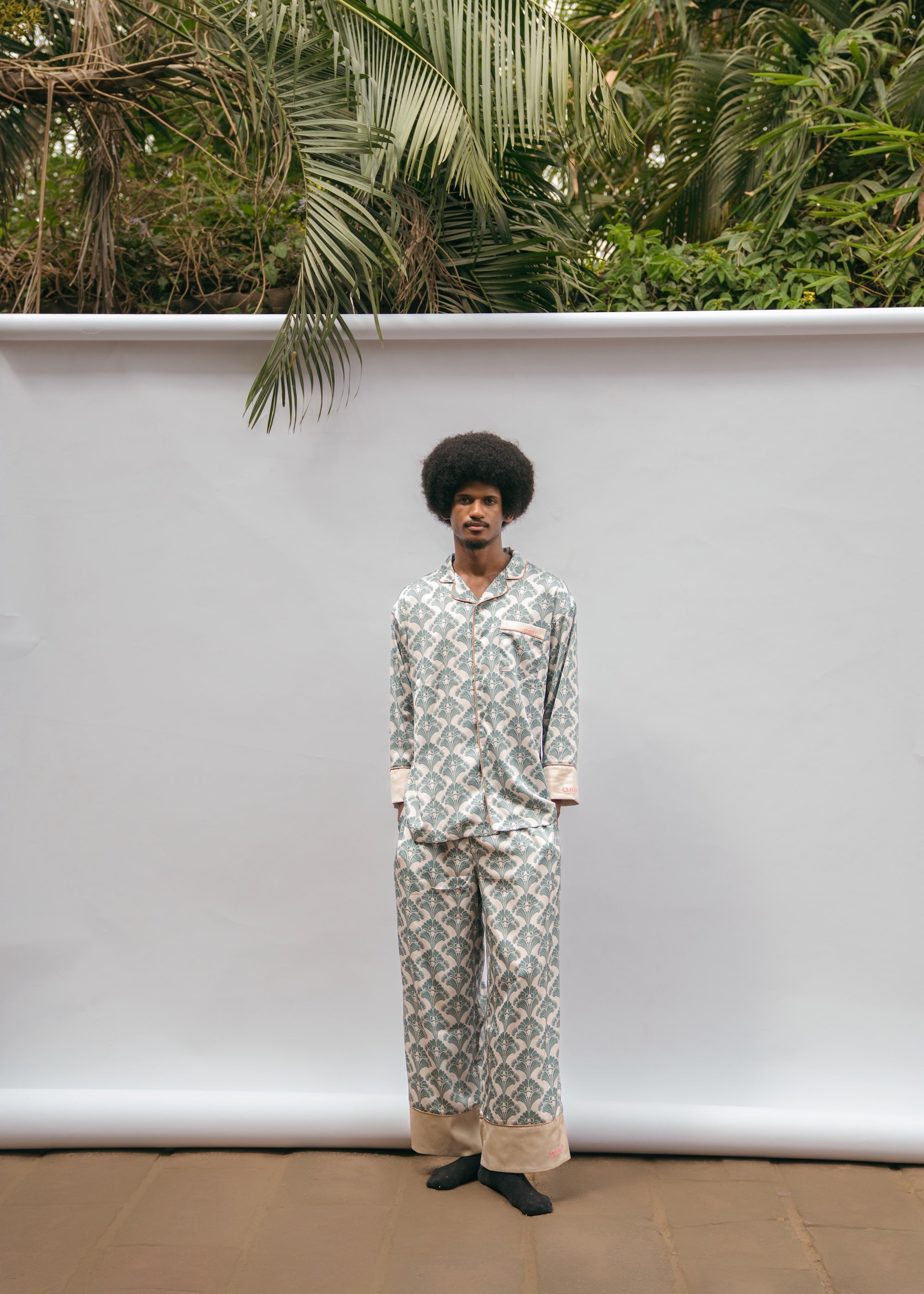 CLOUDY サテンパジャマセット Enigmatic elegance