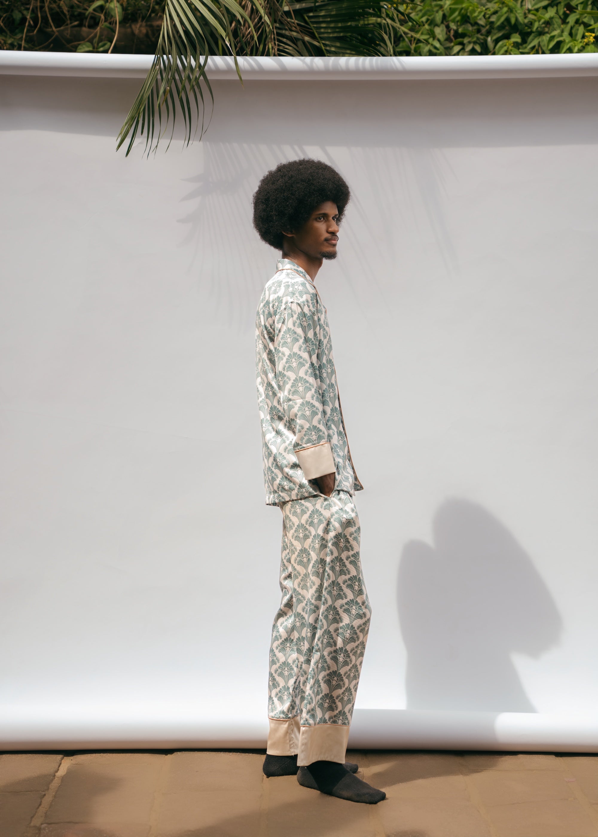 CLOUDY サテンパジャマセット Enigmatic elegance