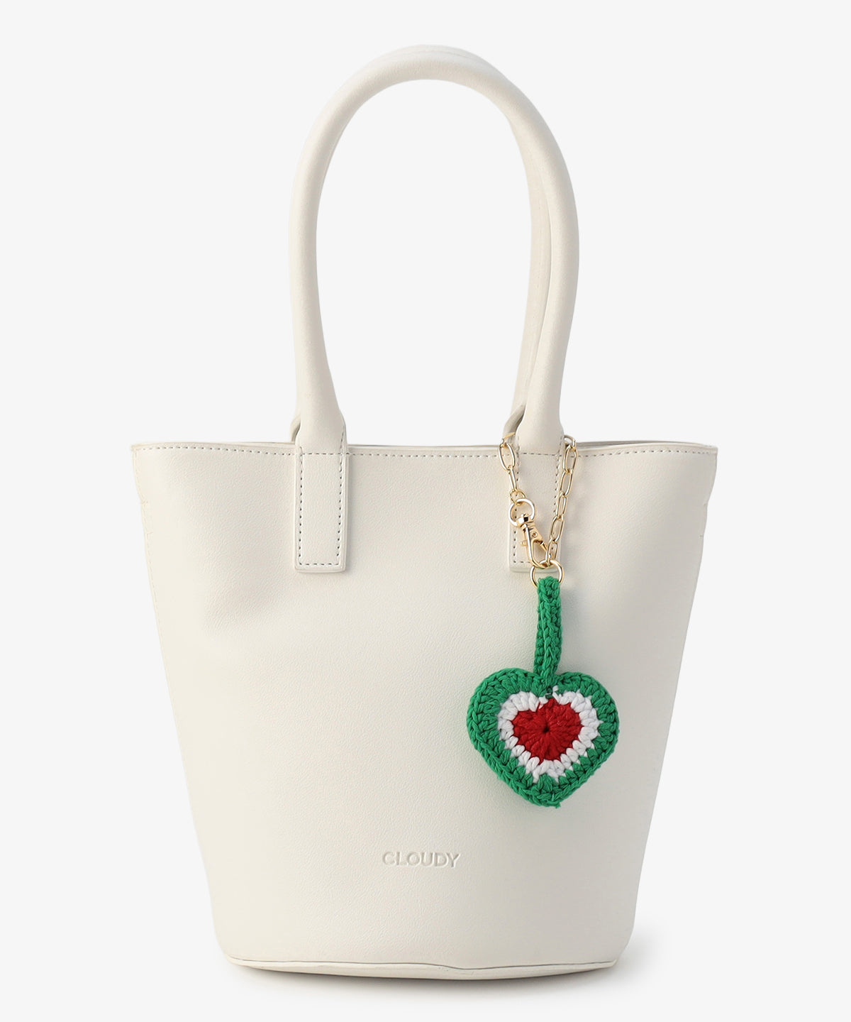 Bloom Leather ミニトート 〜With Algeria Charm〜 WHITE