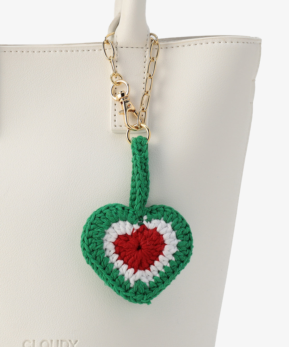 Bloom Leather ミニトート 〜With Algeria Charm〜 WHITE