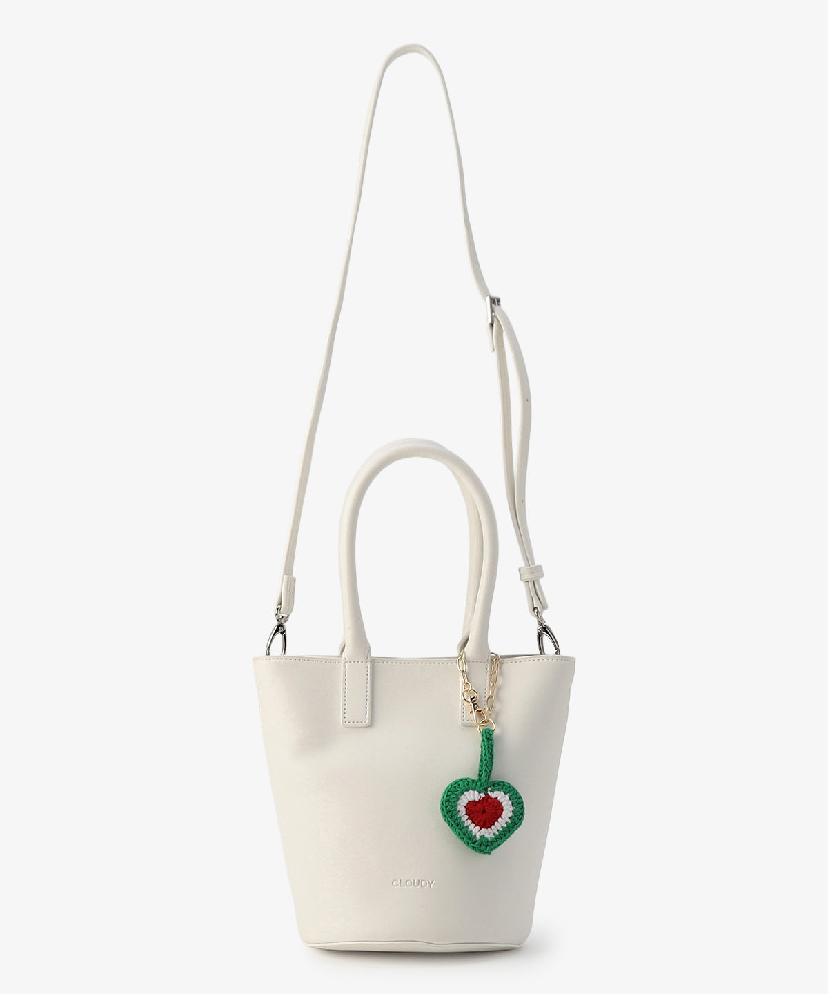 Bloom Leather ミニトート 〜With Algeria Charm〜 WHITE