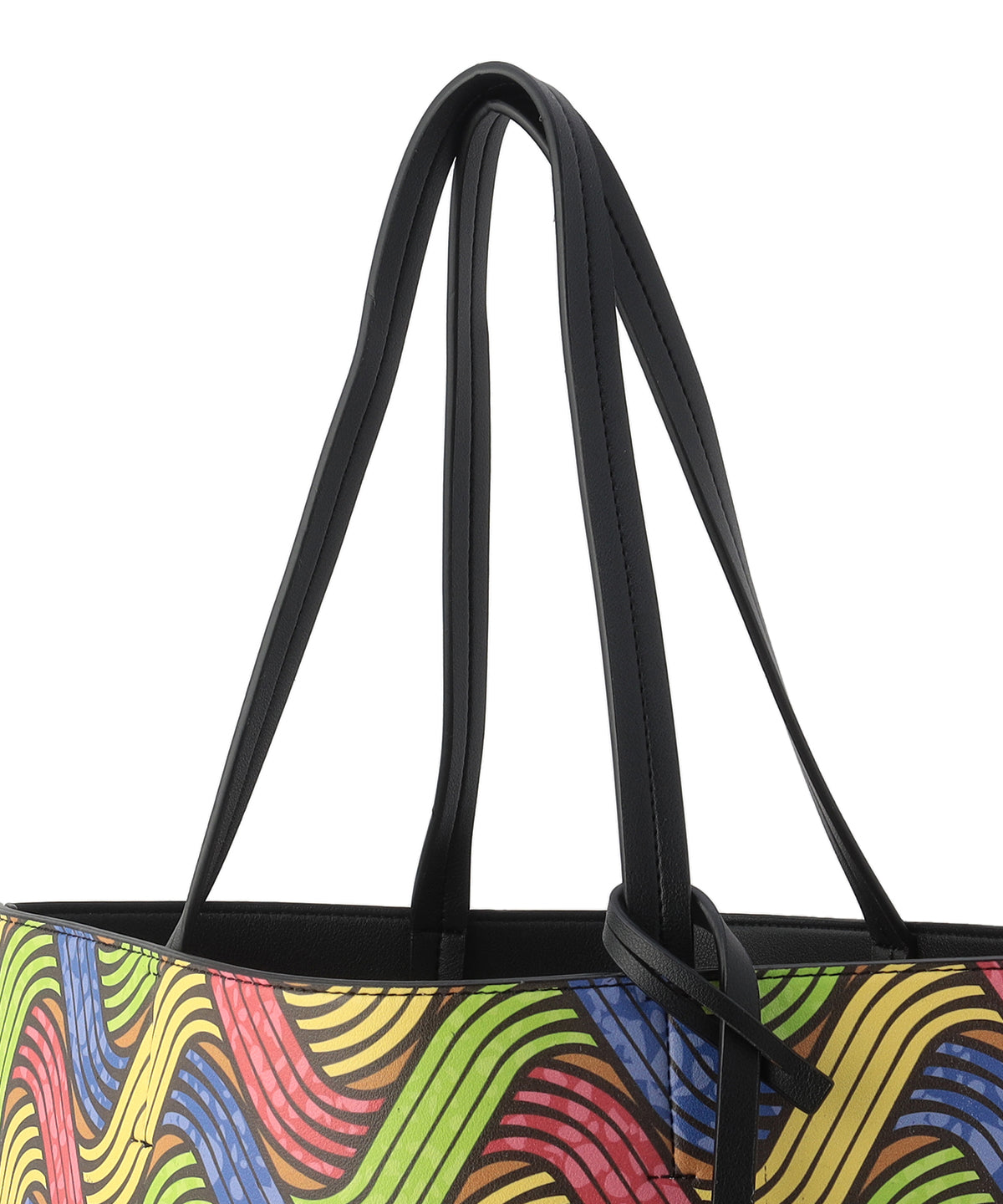 Fake Leather Printed Tote Bag Large BLACK