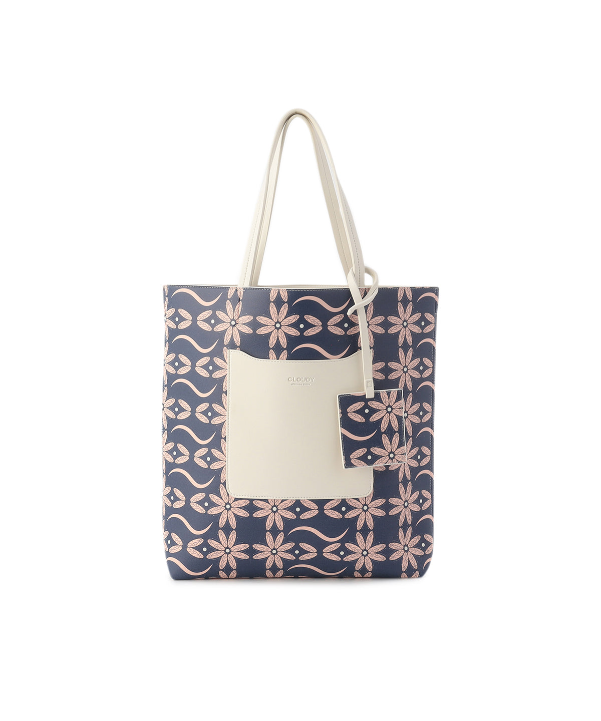 Fake Leather Printed Tote Bag (Large) WHITE | バッグ | CLOUDY公式 