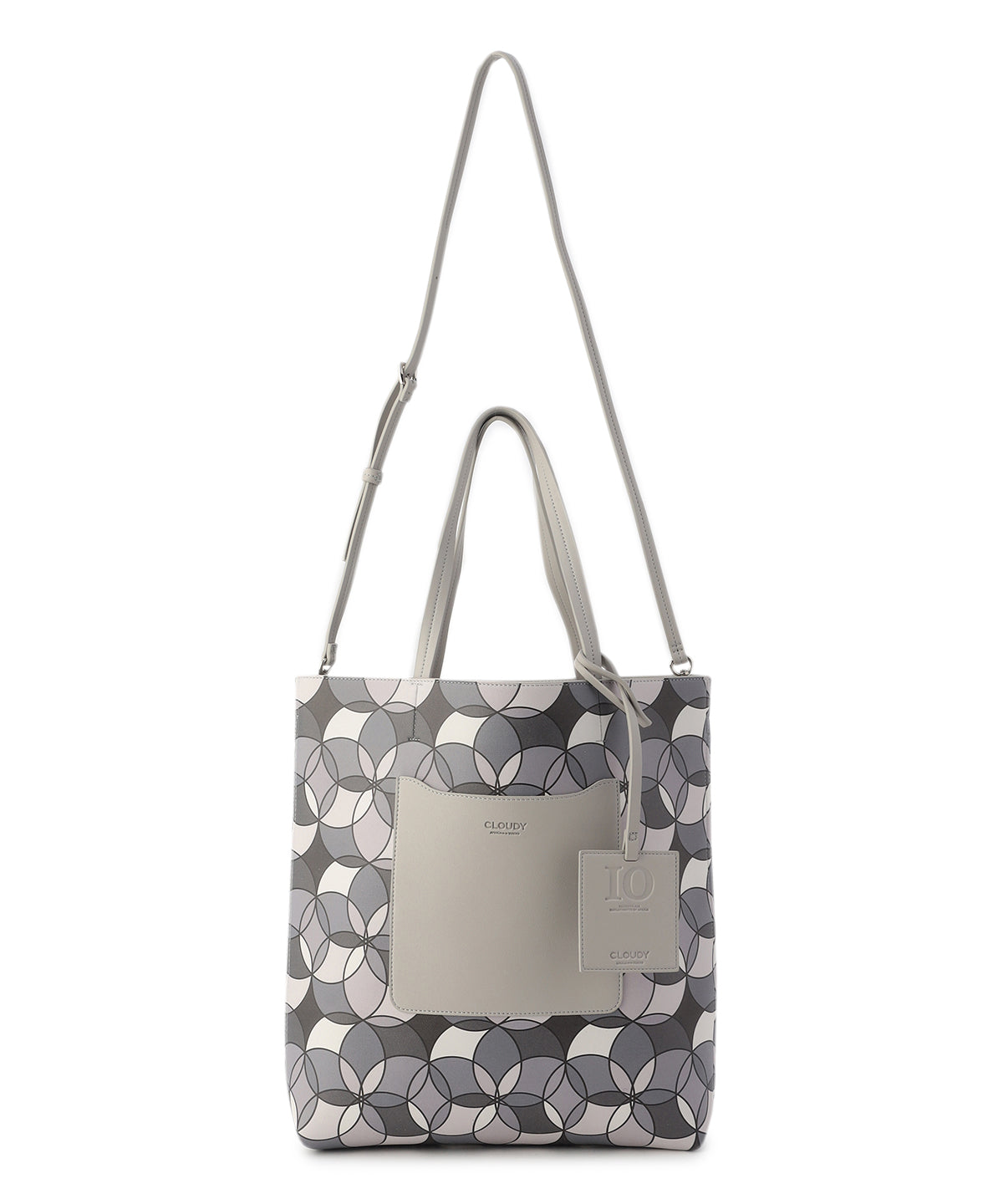 Fake Leather Printed Tote Bag (Large) GRAY | バッグ | CLOUDY公式