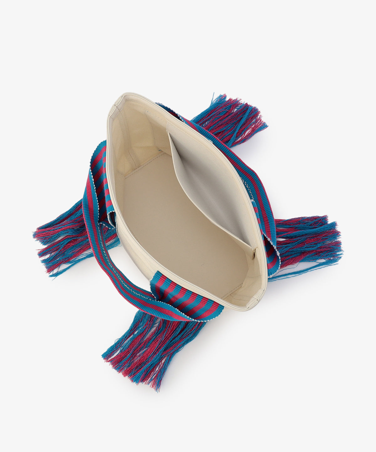 フリンジケンテキャンバストート（Sサイズ）BLUE×PINK