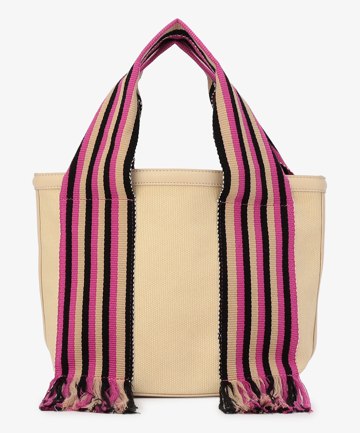 フリンジケンテキャンバストート（Sサイズ）PINK×BEIGE×BLACK