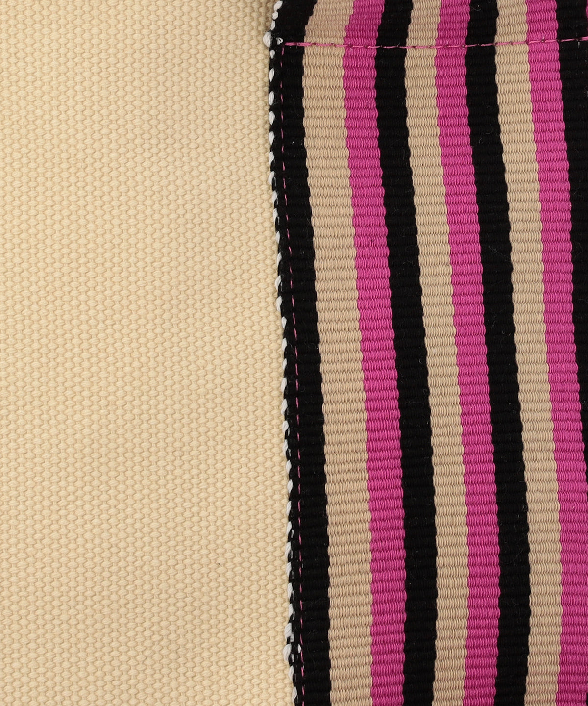 フリンジケンテキャンバストート（Sサイズ）PINK×BEIGE×BLACK