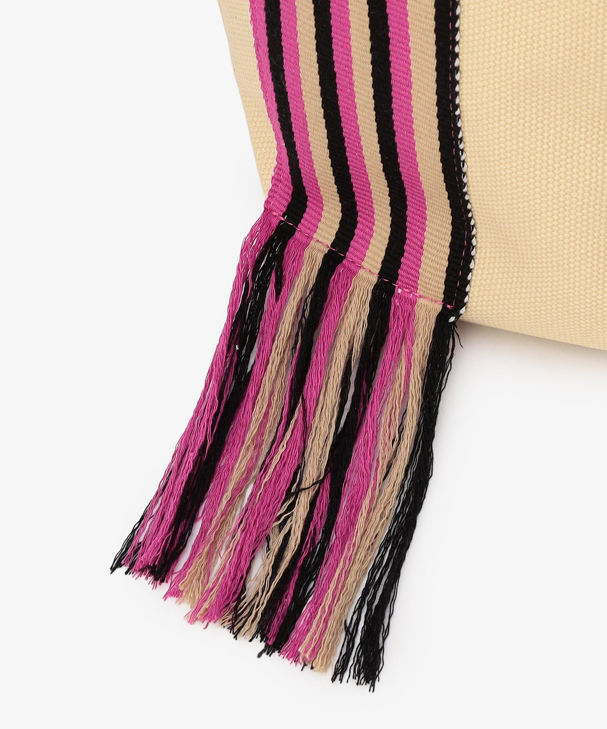 フリンジケンテキャンバストート（Sサイズ）PINK×BEIGE×BLACK