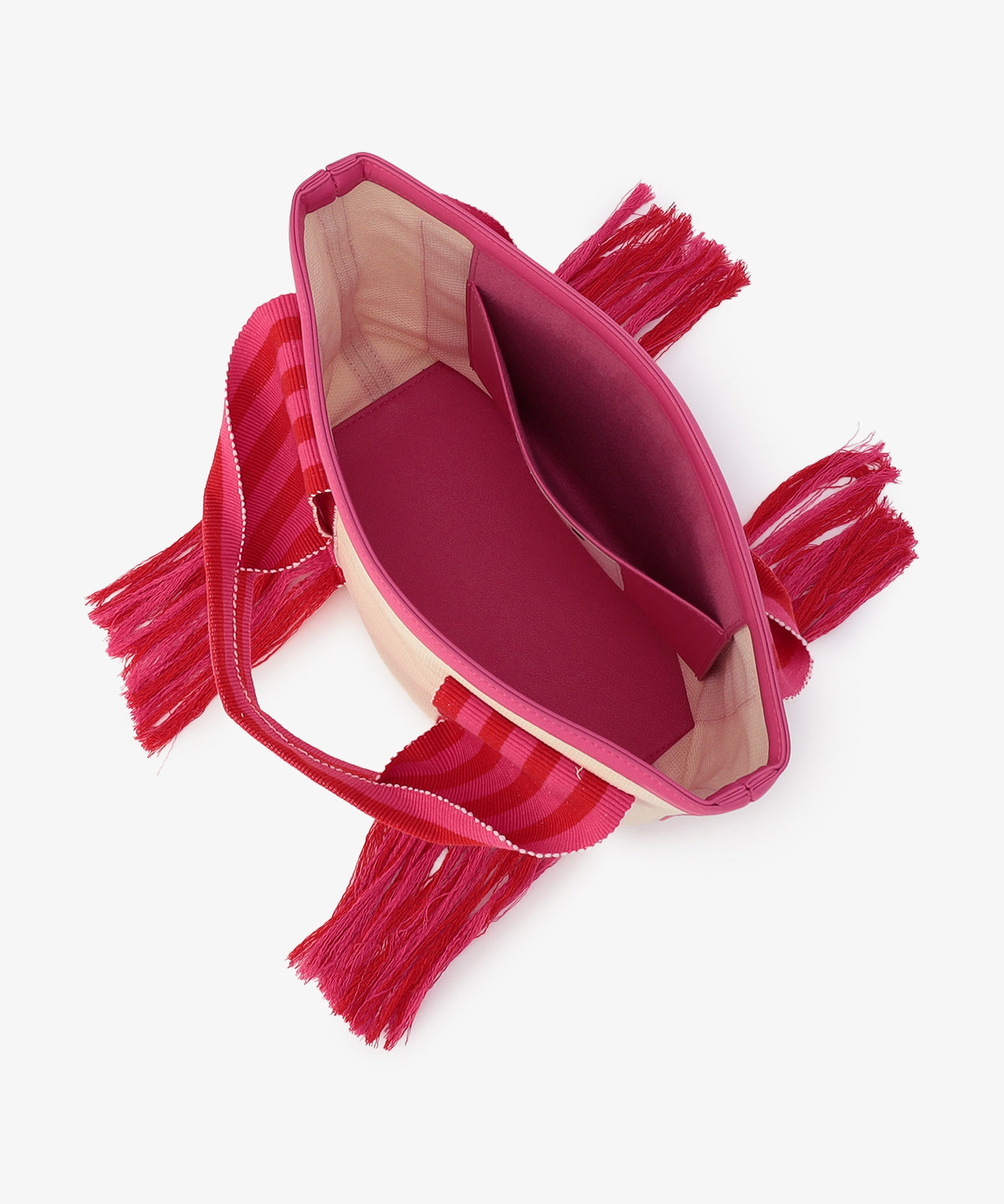 フリンジケンテキャンバストート（Sサイズ）PINK×RED