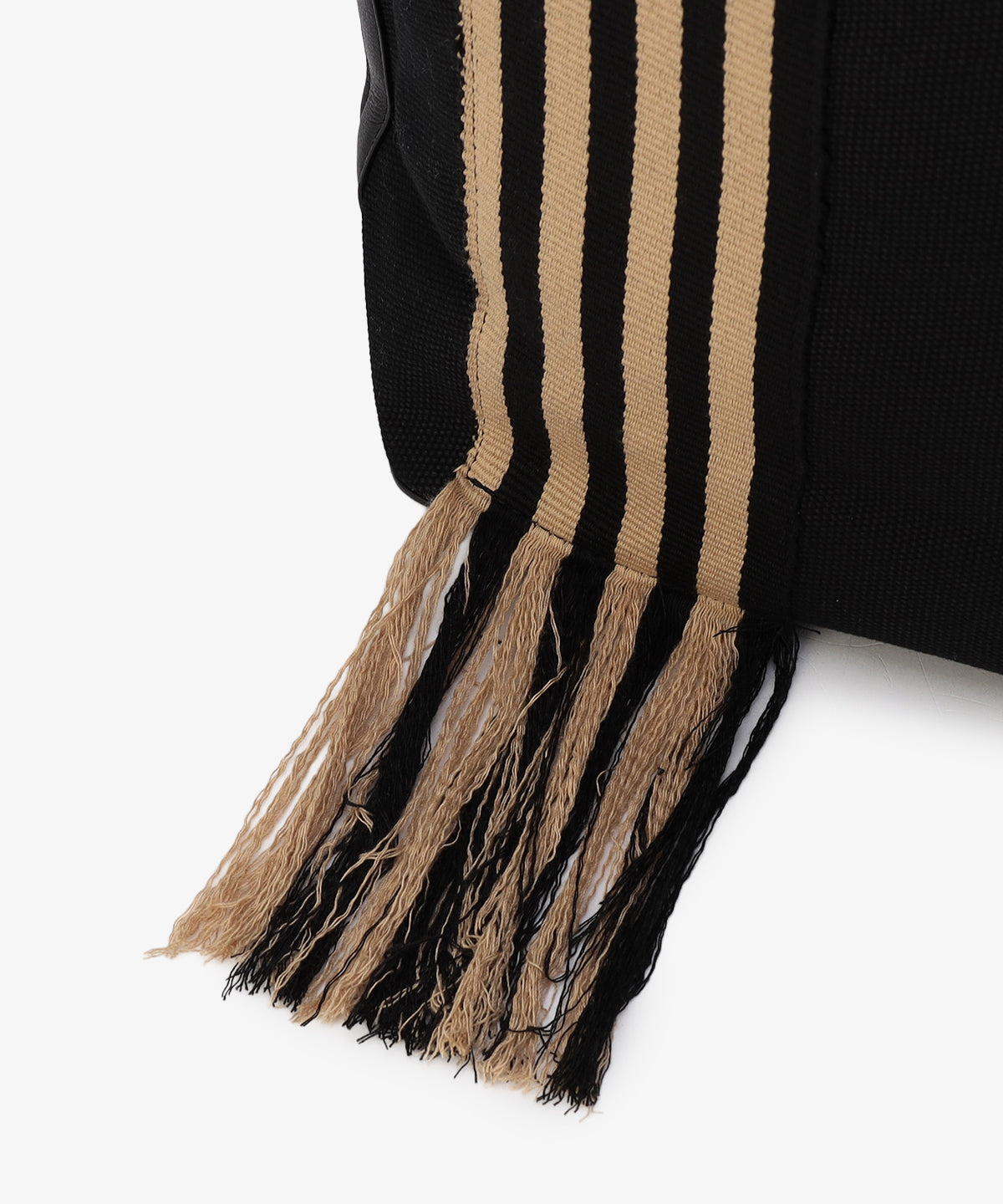 フリンジケンテキャンバストート（Mサイズ）BLACK×BEIGE