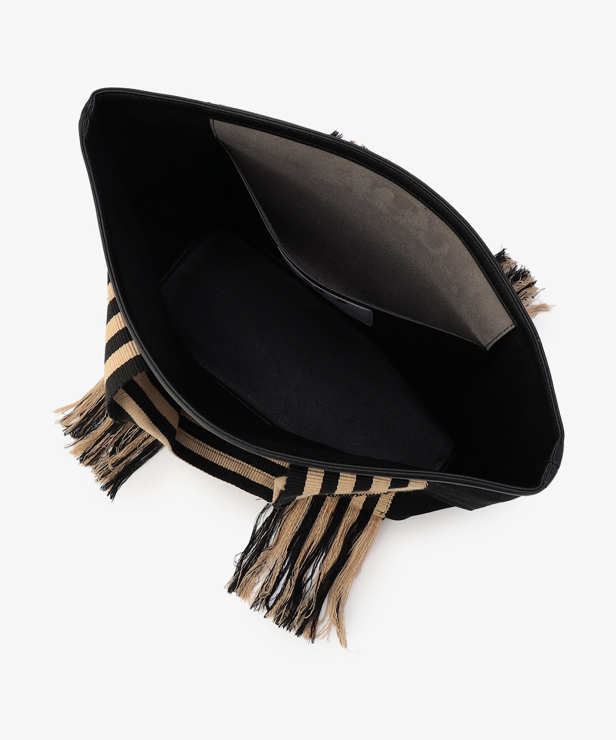 フリンジケンテキャンバストート（Mサイズ）BLACK×BEIGE