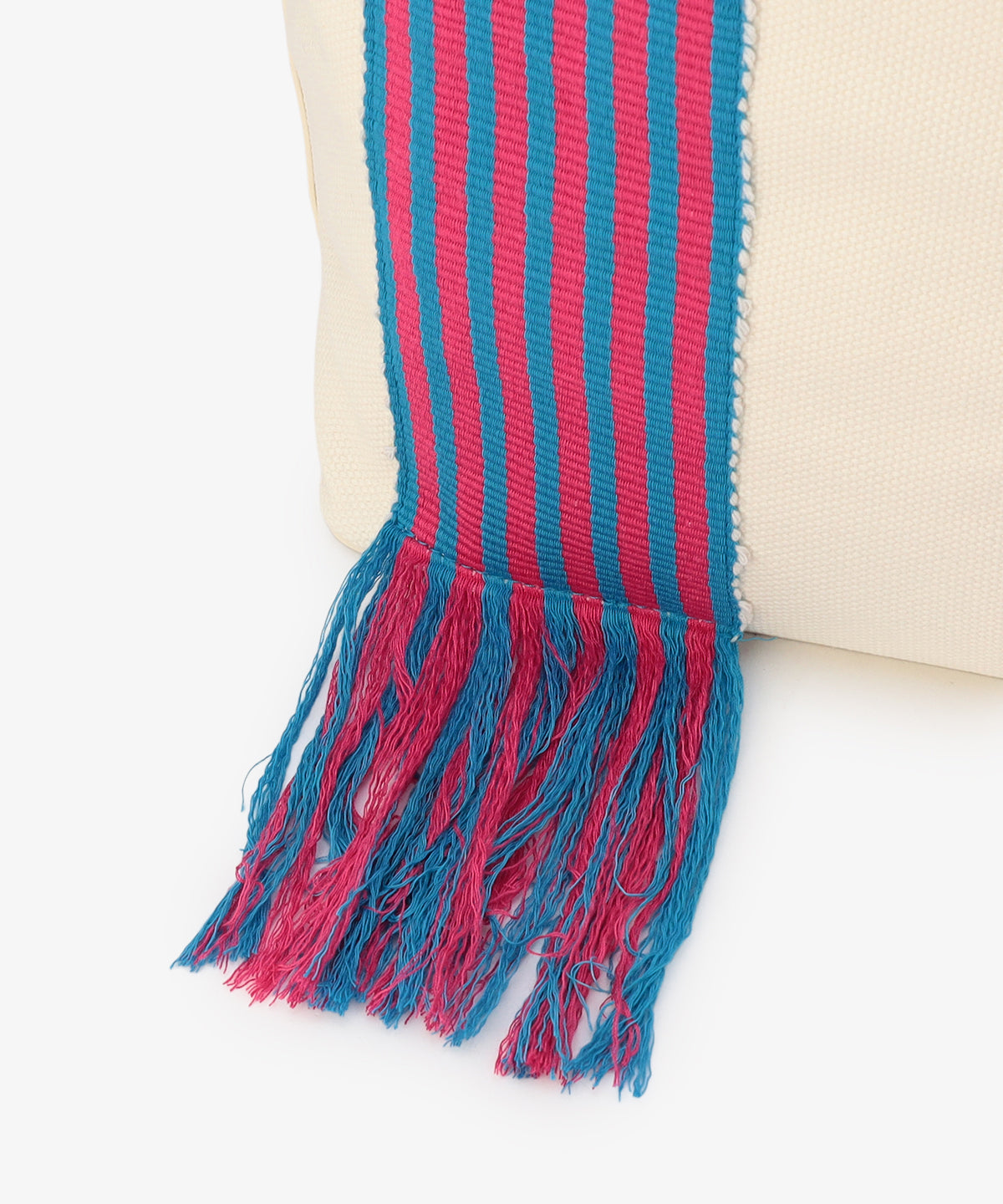 フリンジケンテキャンバストート（Mサイズ）BLUE×PINK