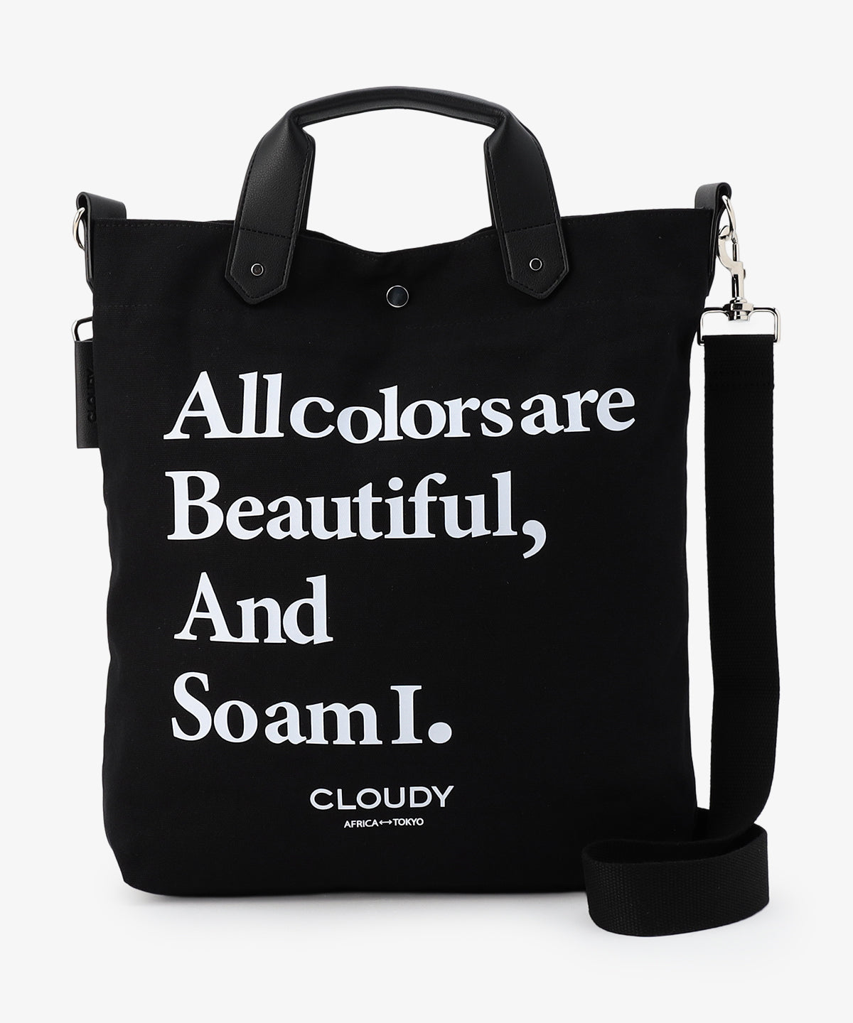 キャンバスショルダーバッグ (Mサイズ) BLACK