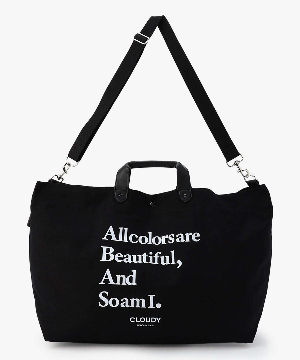 キャンバスショルダーバッグ (Lサイズ) BLACK