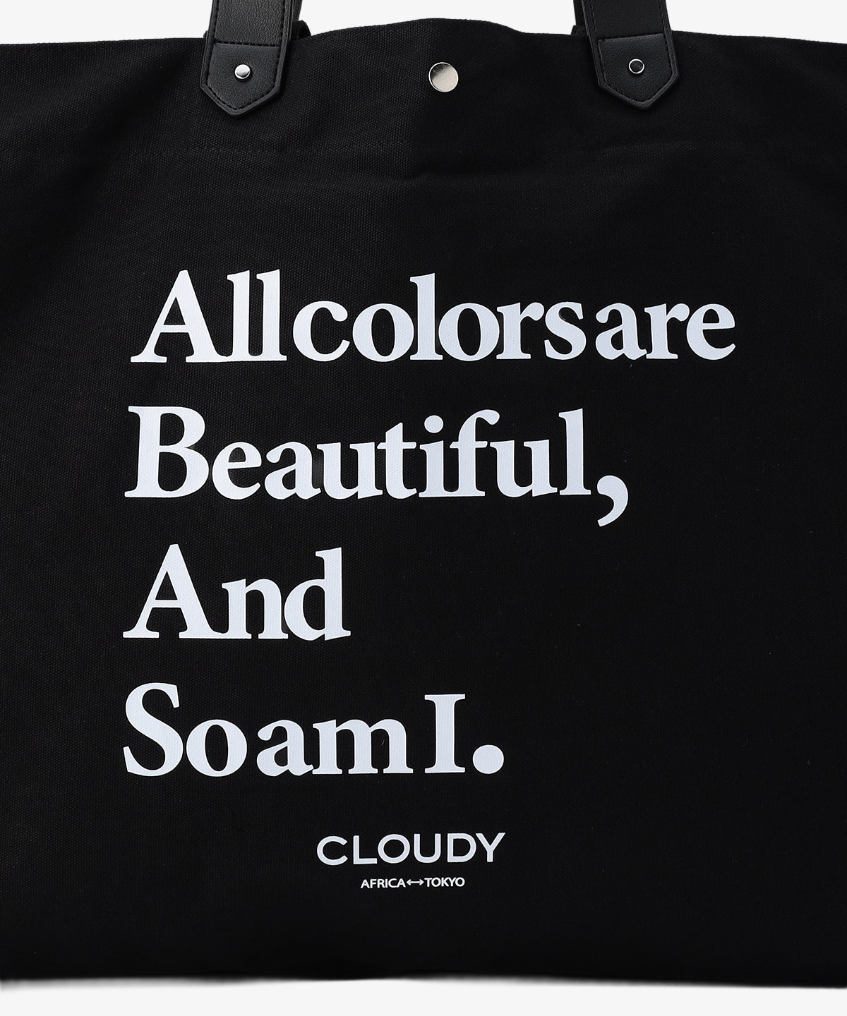 CLOUDY レザーショルダーバッグ 黒 ブラック BLACK レディース キャンバスショルダーバッグ (Lサイズ) BLACK