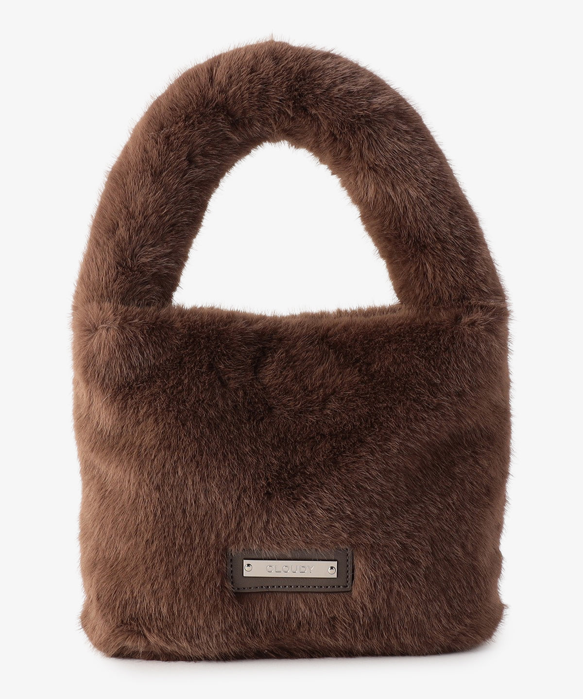 ラウンドハンドルファーバッグ　BROWN