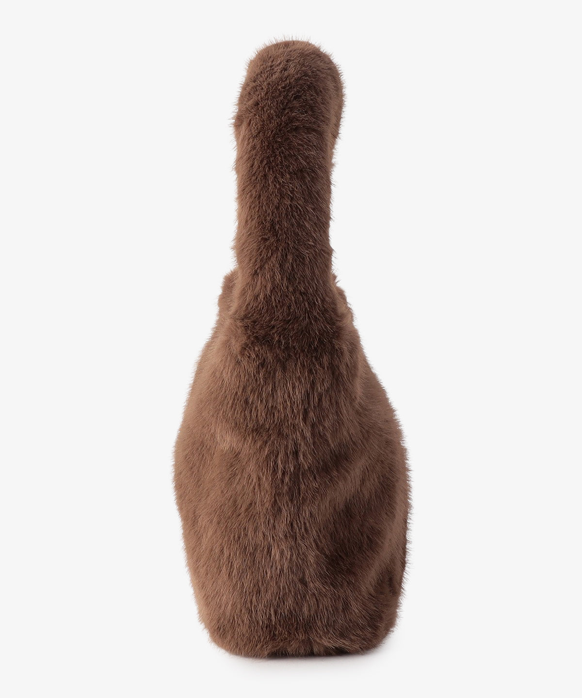 ラウンドハンドルファーバッグ　BROWN