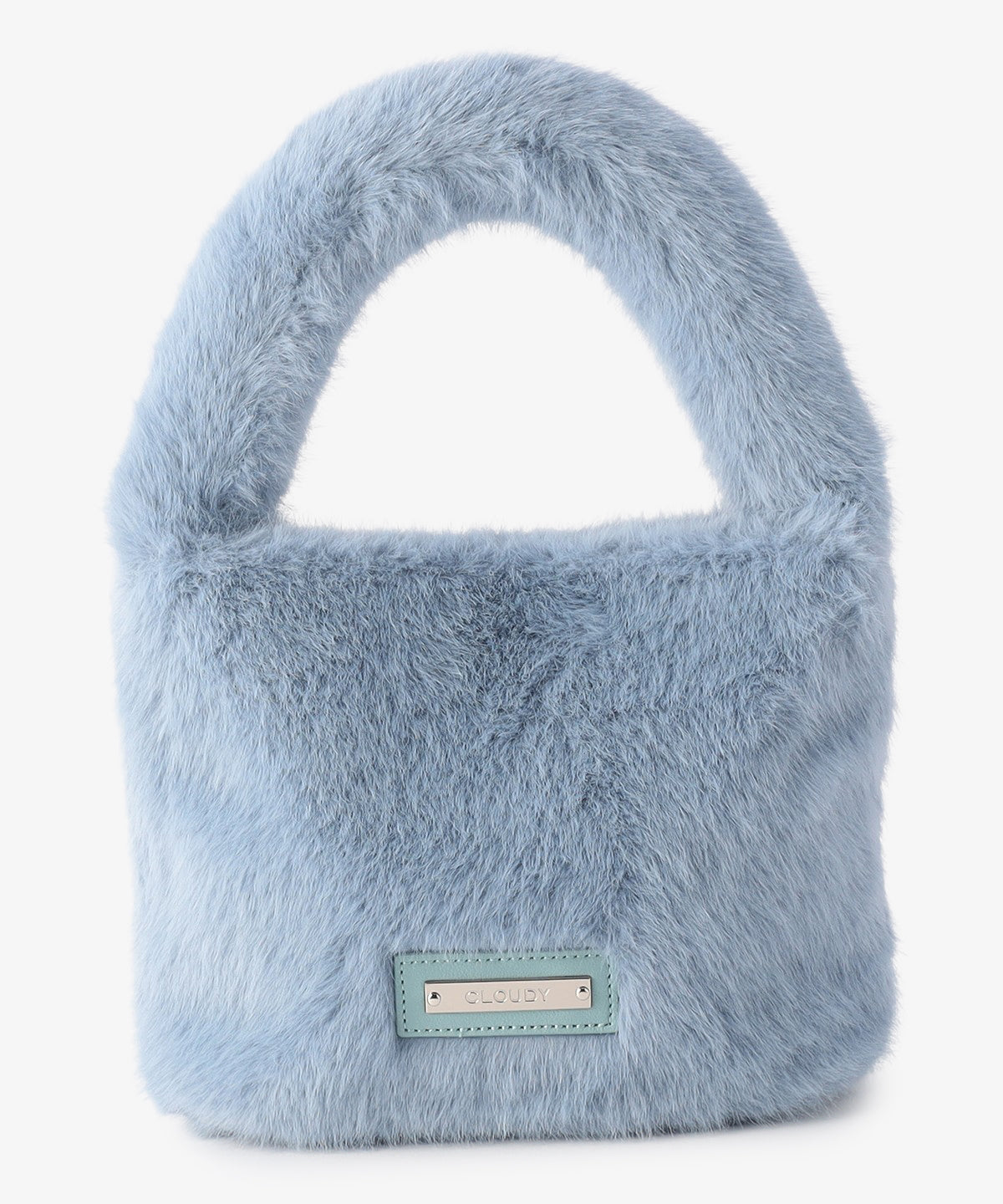 ラウンドハンドルファーバッグ　SAX