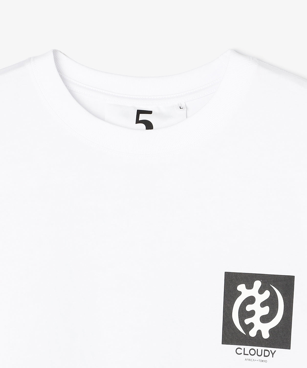 Lunch T-shirts flower and adinkra  WHITE