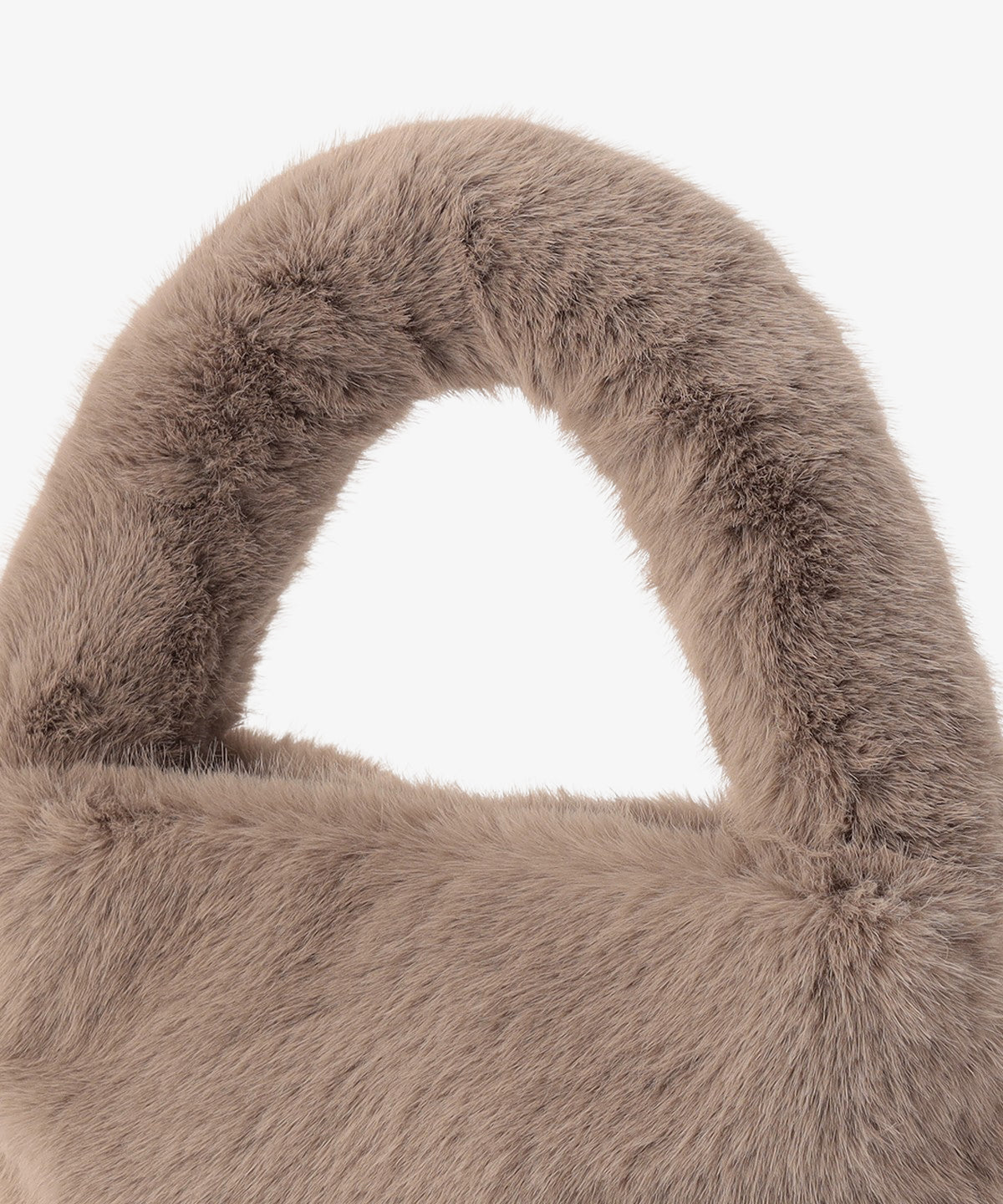 ラウンドハンドルファーバッグ　GREIGE