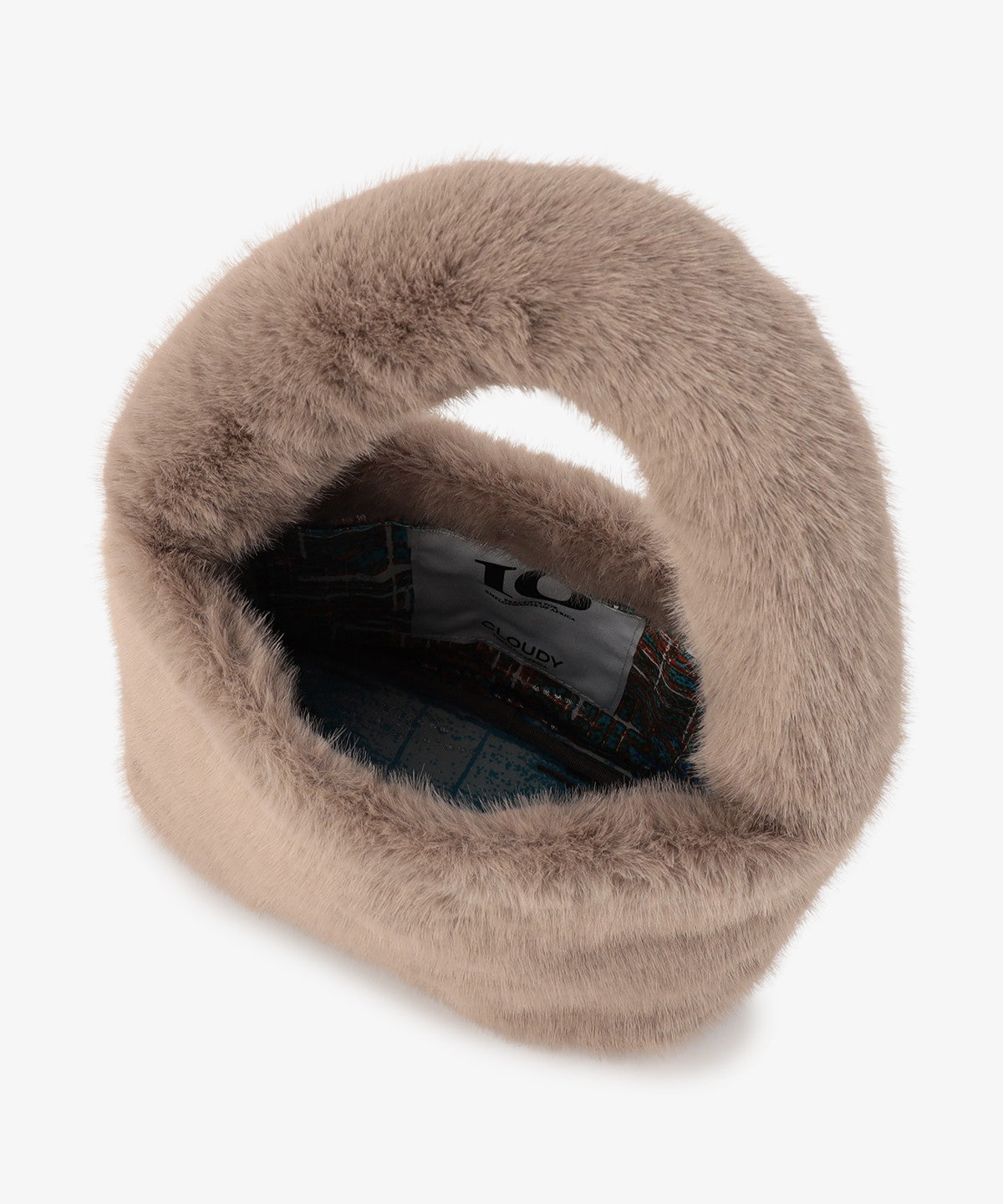 ラウンドハンドルファーバッグ　GREIGE