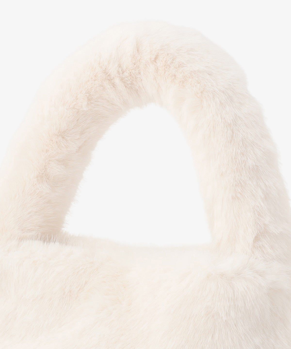 ラウンドハンドルファーバッグ　WHITE