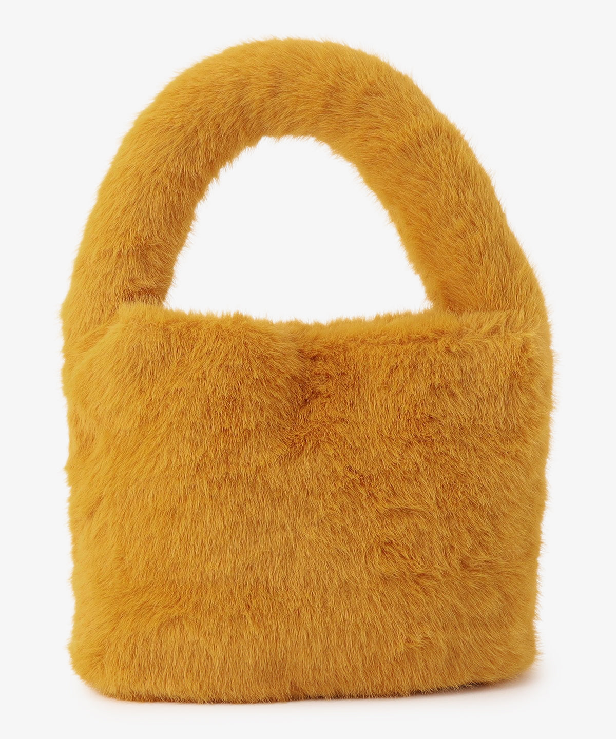 ラウンドハンドルファーバッグ　YELLOW