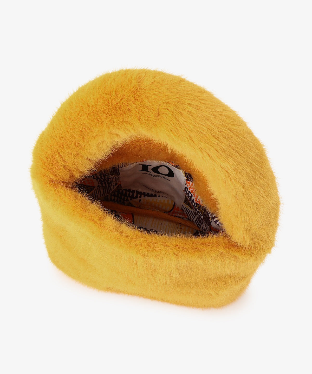 ラウンドハンドルファーバッグ　YELLOW