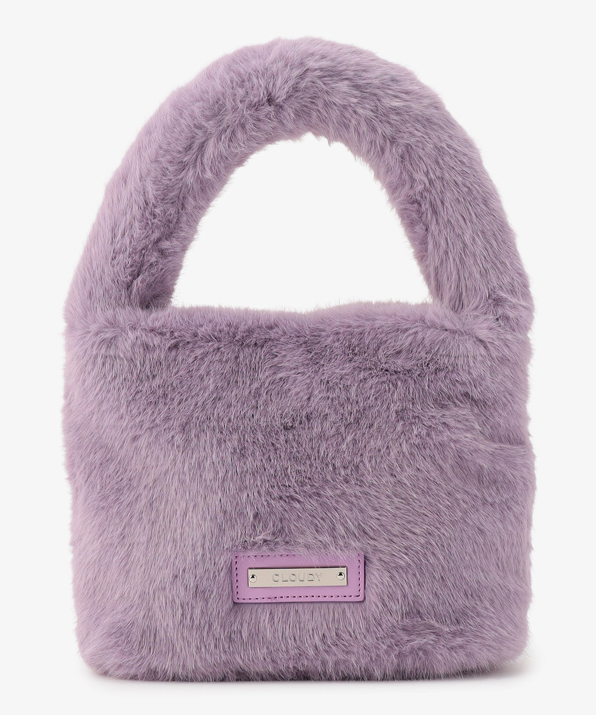ラウンドハンドルファーバッグ PURPLE
