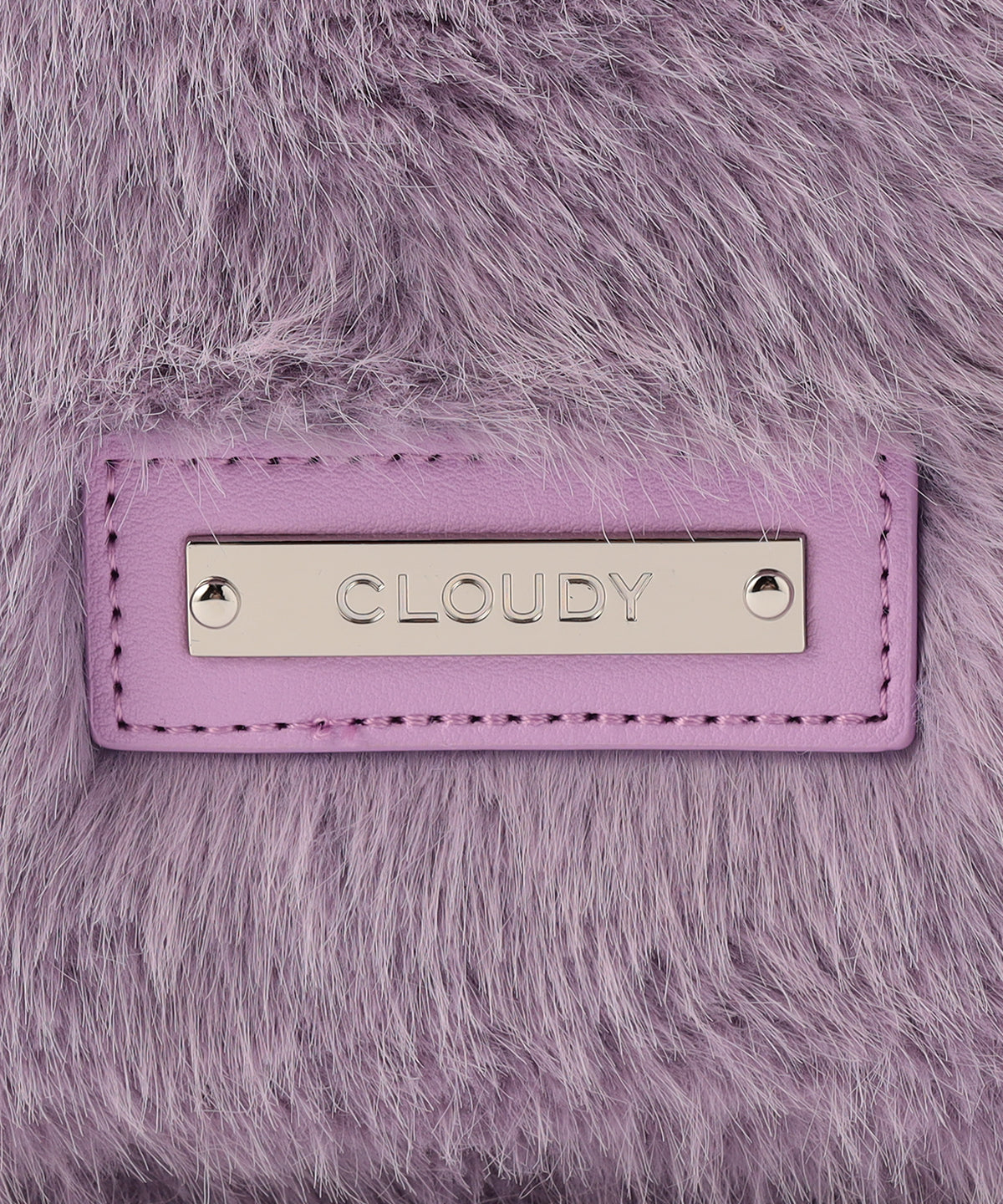 ラウンドハンドルファーバッグ PURPLE