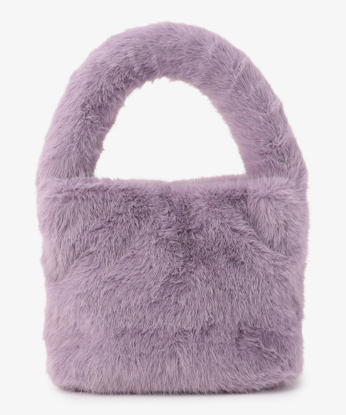 ラウンドハンドルファーバッグ　PURPLE
