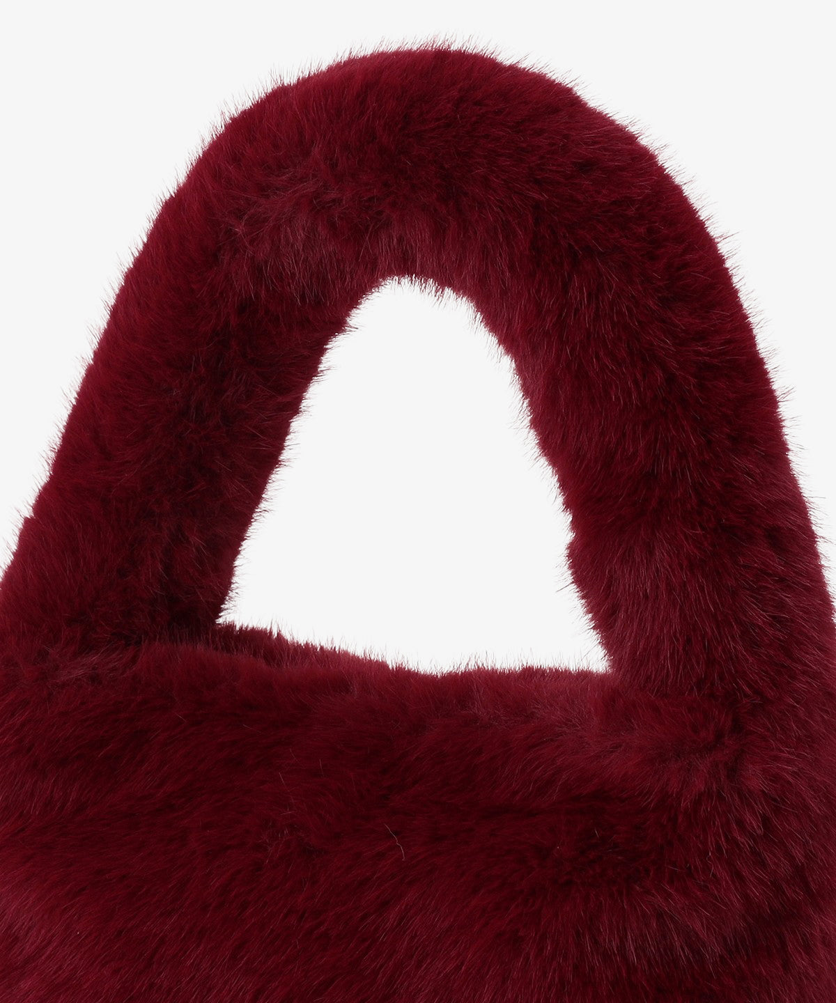 ラウンドハンドルファーバッグ　WINE