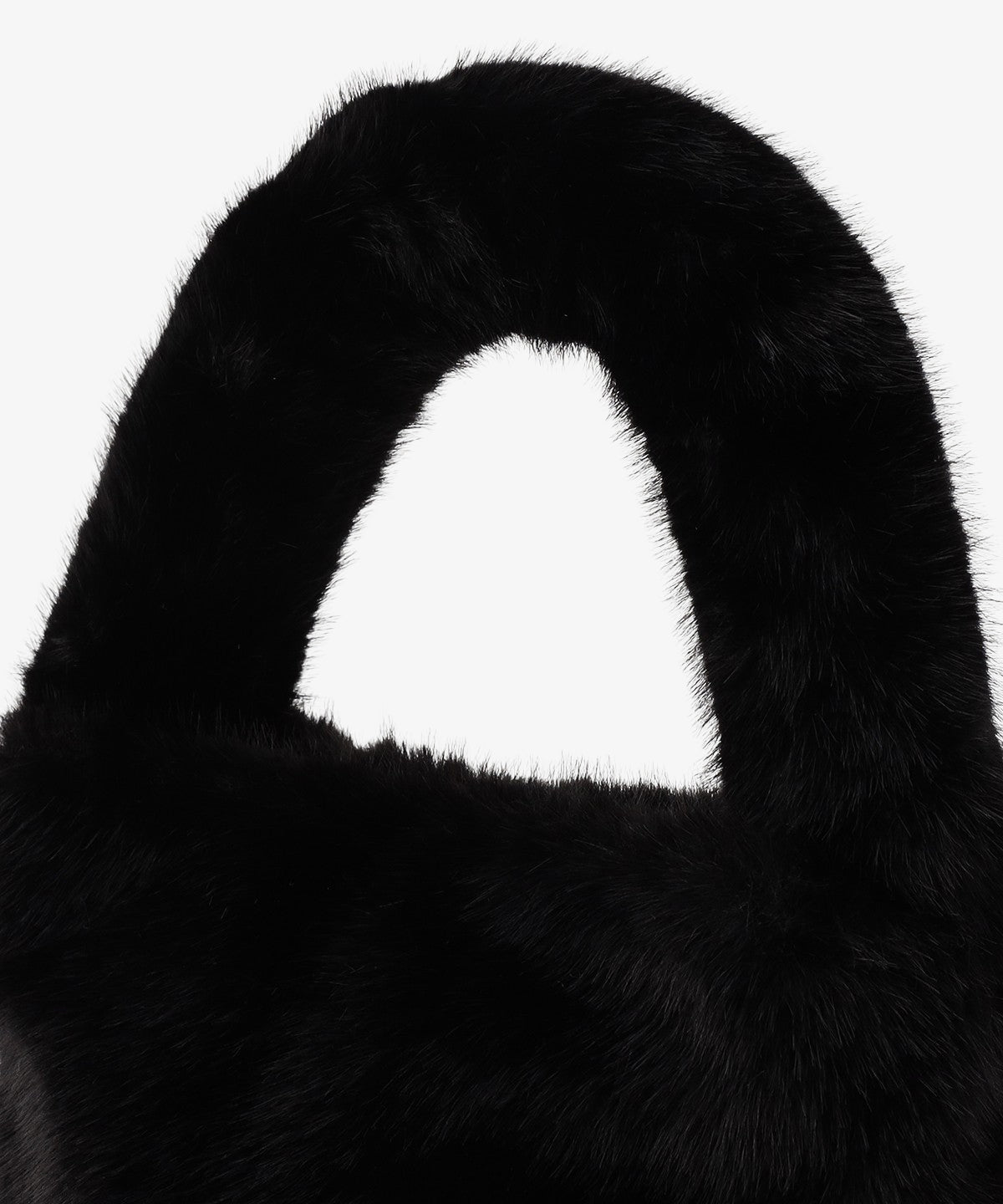 ラウンドハンドルファーバッグ　BLACK