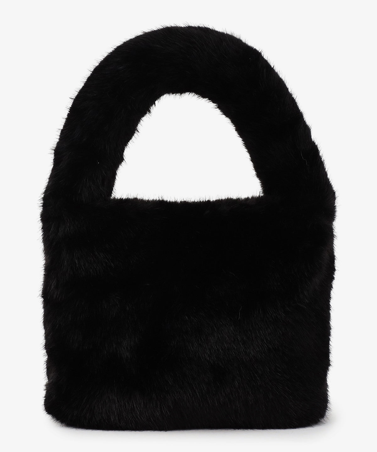 ラウンドハンドルファーバッグ　BLACK