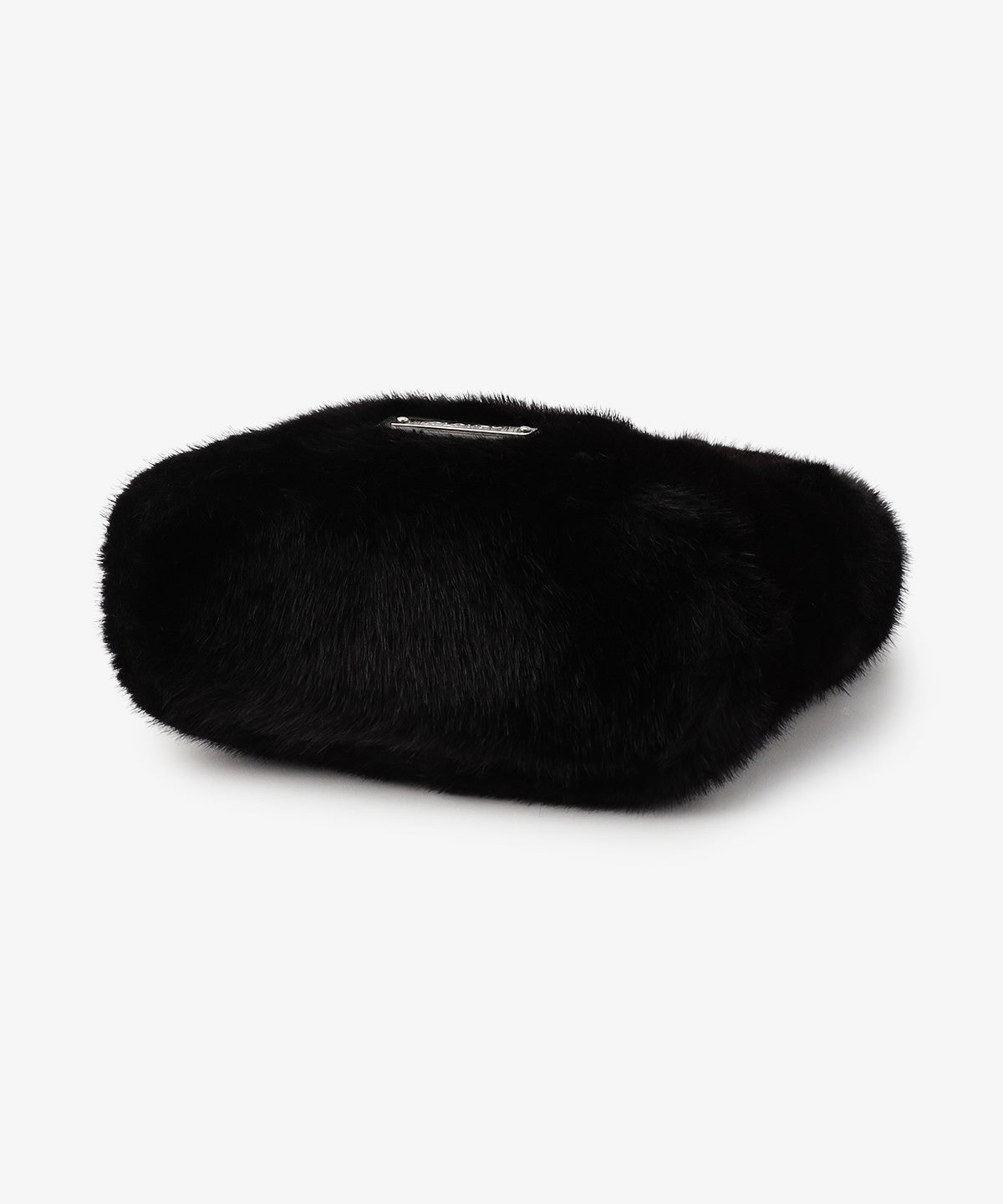 ラウンドハンドルファーバッグ　BLACK