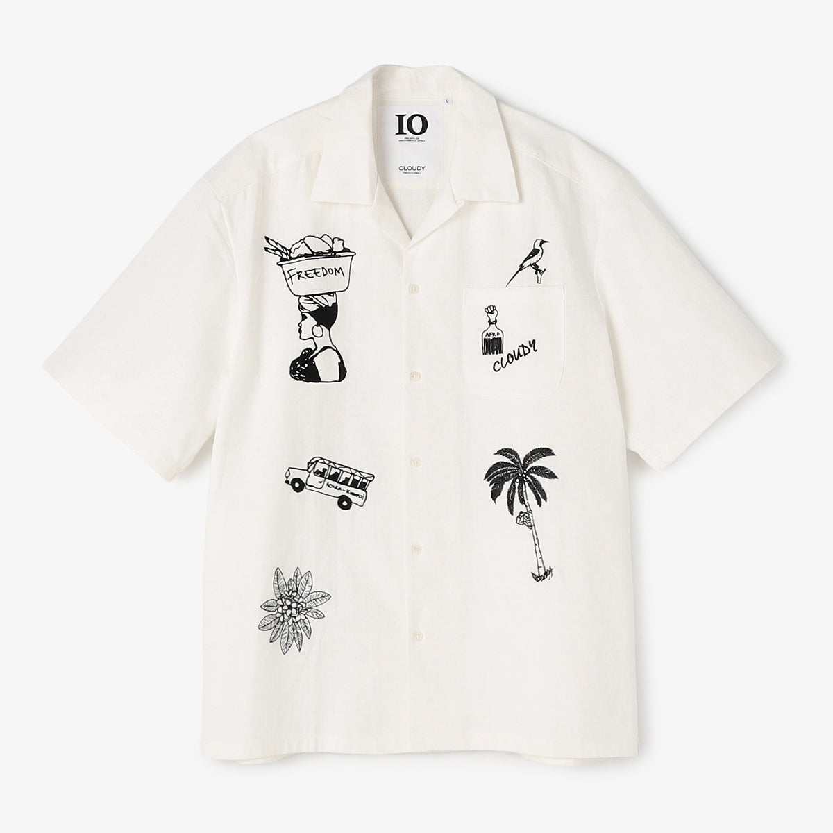CloudyTシャツ 刺繍半袖シャツ OFF WHITE
