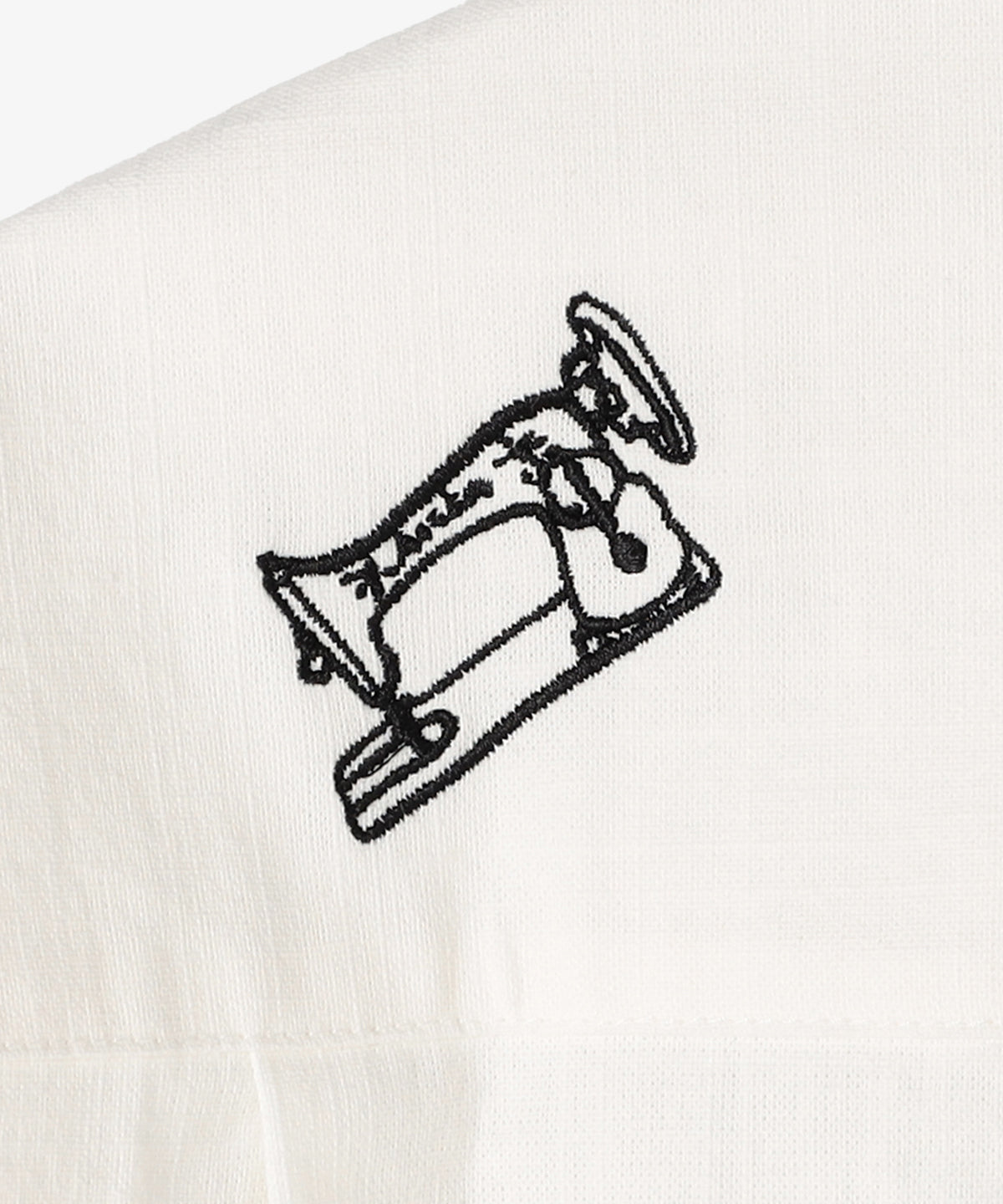 刺繍半袖シャツ OFF WHITE