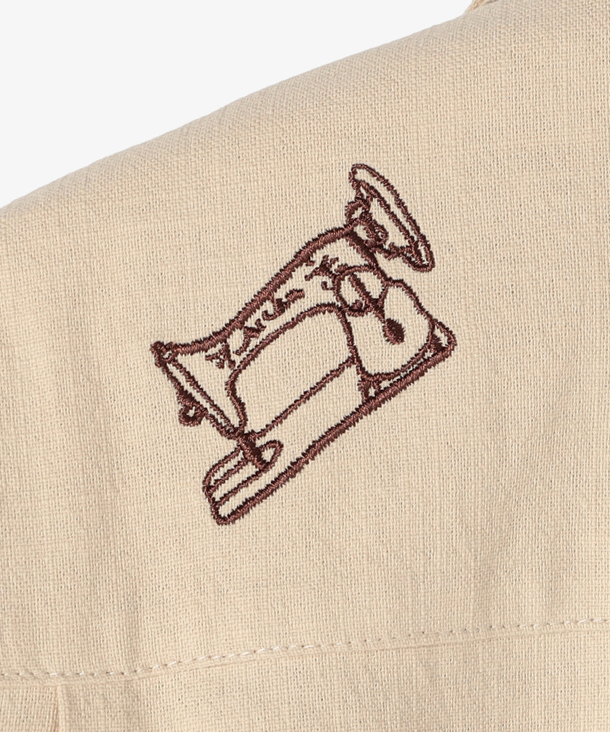 刺繍半袖シャツ BEIGE