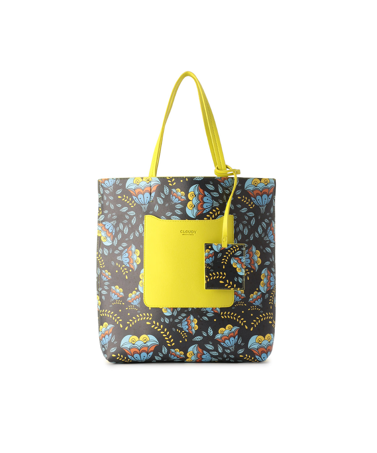 Fake Leather Printed Tote Bag (Large) YELLOW| バッグ | CLOUDY公式